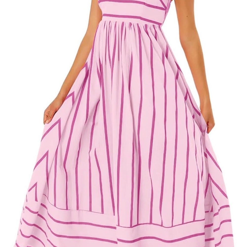 Pink and Purple Striped Maxi Dress
